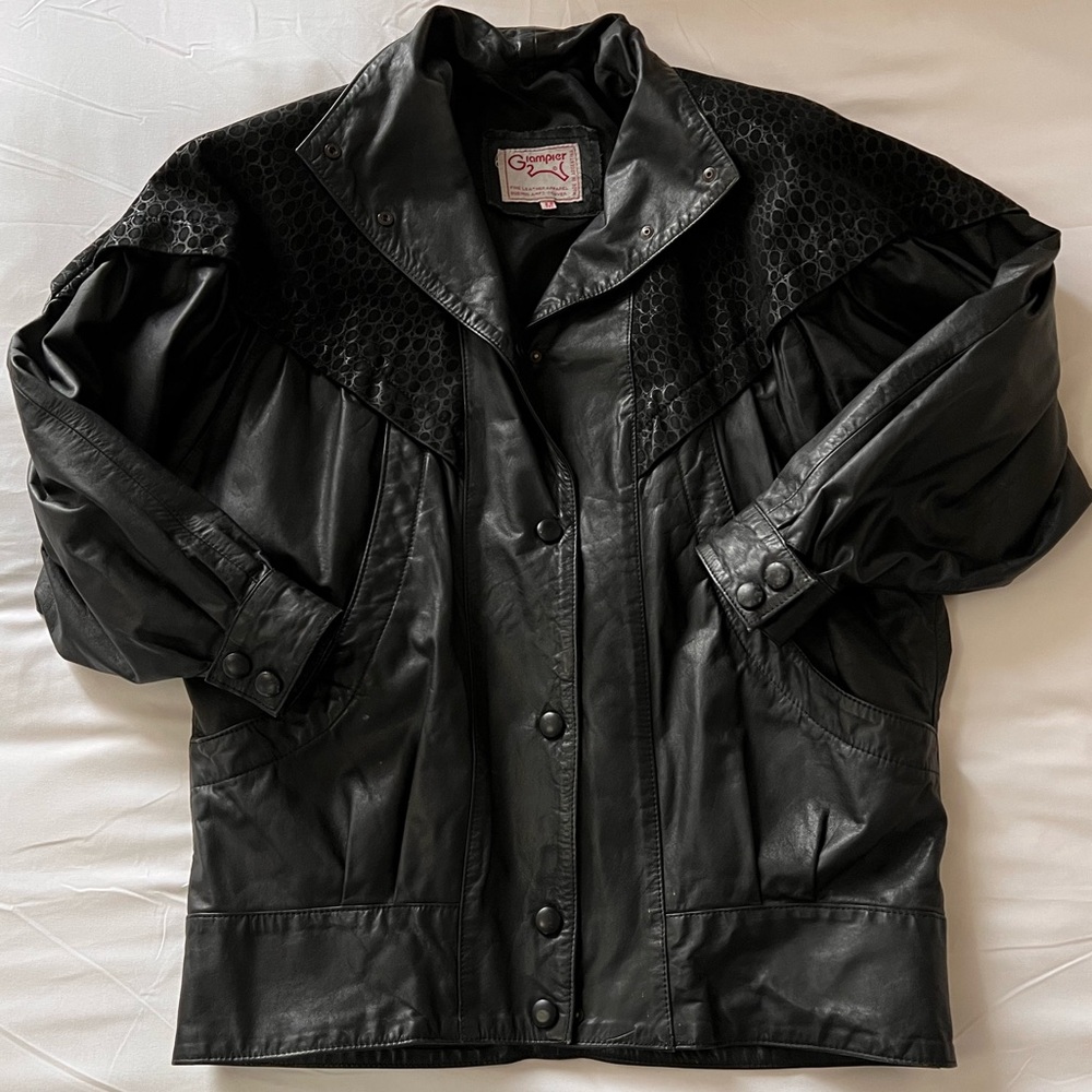 Retro 80’s Black Leather Jacket